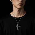 ゴシッククロスネックレス｜ブラック・レッド | Tokyo Trendy™