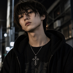 ゴシッククロスネックレス｜ブラック・レッド | Tokyo Trendy™