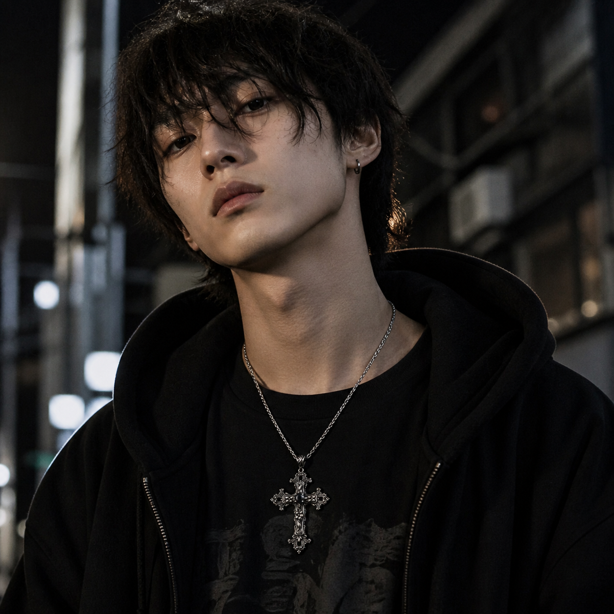 ゴシッククロスネックレス｜ブラック・レッド | Tokyo Trendy™